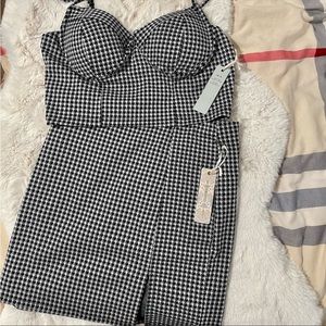 Houndstooth Skirt Set